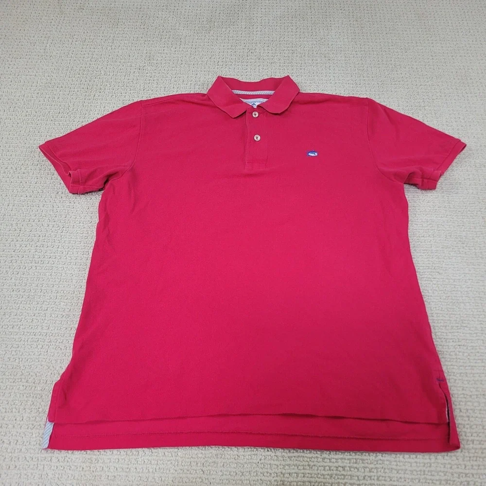 Southern Tide Shirt Mens Medium Pink Casual Polo Short Sleeve The Skipjack